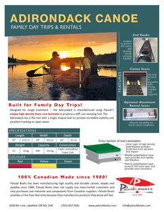 Adirondack Canoe Info Sheet