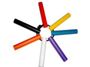 Seven colours of paddle shafts