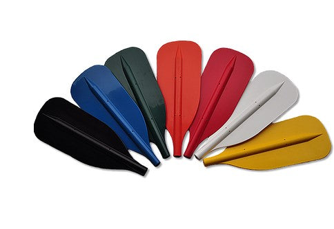 Seven colours of rafting paddles