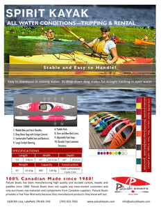 Spirit Kayak Info Sheet